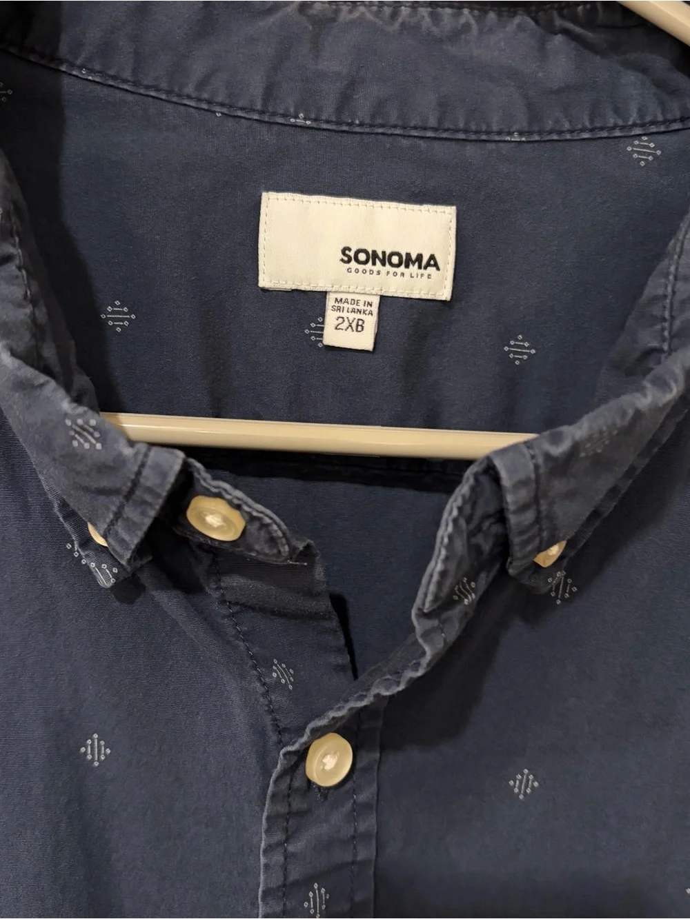 SONOMA Short-Sleeve Button-Up Shirt - Navy 2xB men’s